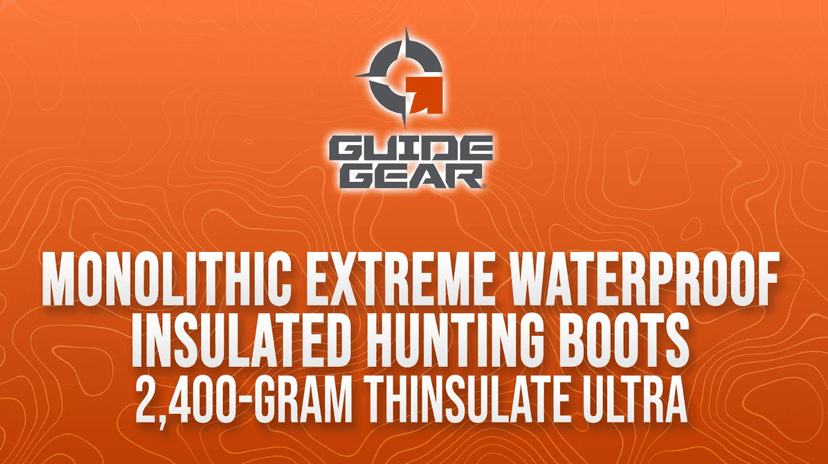 Guide Gear Leather Hunting Boots for Men Monolithic Extreme Waterproof Insulated, 2,400-gram Thinsulate Ultra
