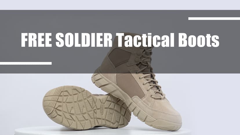 FREE SOLDIER Waterproof Hiking Work Boots Men's Tactical Boots 6 Inches Lightweight Military Boots Breathable Desert Boots