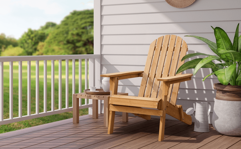 Yaheetech Folding Adirondack Chair Set of 6 Outdoor, 300LBS Solid Wood Garden Chair Weather Resistant, Fire Pit Lounge Chairs for Garden/Yard/Patio/Lawn, Natural Wood