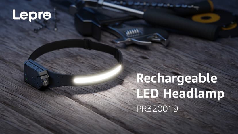 Lepro Headlamp - Super Bright LED Head Lamp Rechargeable with 230°Wide Beam, Adjustable Spotlight, Motion Sensor, 5 Modes, Waterproof Lightweight Headlight Flashlight for Camping Running