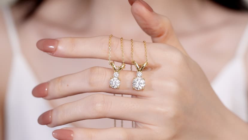 18+2" Chain S925 Sterling Silver with 18K Gold Filled|Womens Jewelry Gift for Christmas Valentines Mothers Day with Wife Card Moissanite Necklaces for Women|1-2CT D-VVS1 Gifts for Wife w/LED Box B0GVNG77SZ
