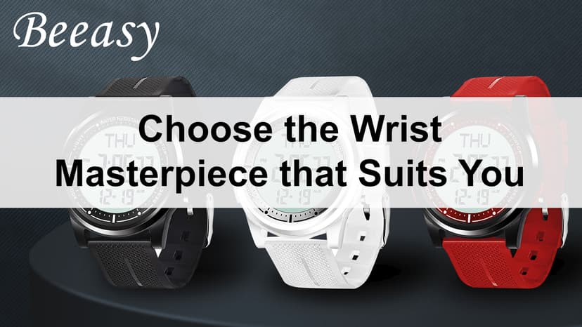 Beeasy Digital Watch Waterproof with Stopwatch Alarm Countdown Dual Time, Ultra-Thin Super Wide-Angle Display Digital Wrist Watches for Men Women