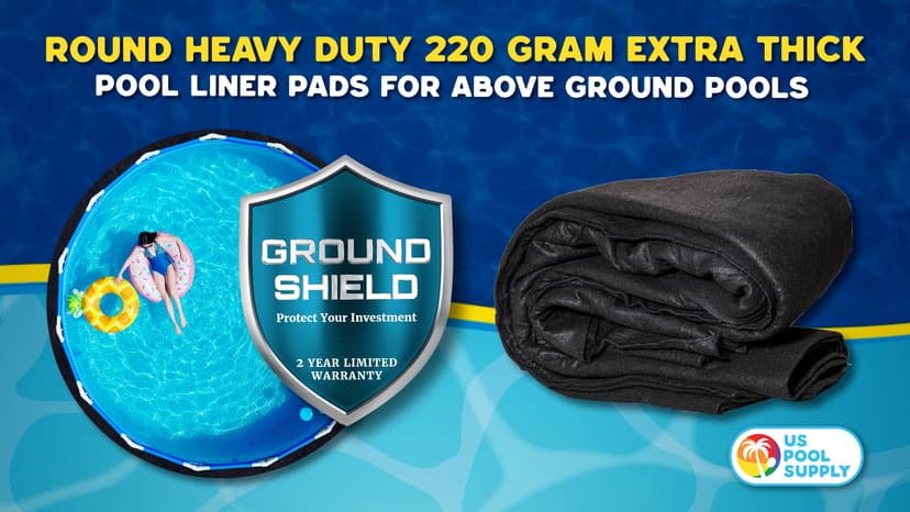 U.S. Pool Supply Ground Shield 12-Foot Round Heavy Duty Pool Liner Pad for Above Ground Swimming Pools - Protects Pool Liner, Prevents Punctures, Weed Barrier, Eco-Friendly Fabric - Extends Liner Life