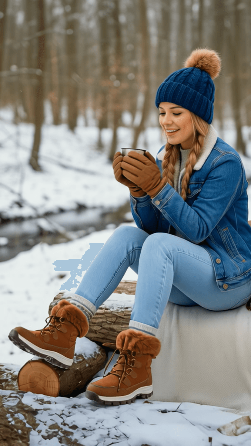 DREAM PAIRS Waterproof Snow Boots for Women, Faux Fur Cozy Warm Insulated Winter Boots Lace Up Mid-Calf Outdoor Shoes for Walking Hiking Hespera