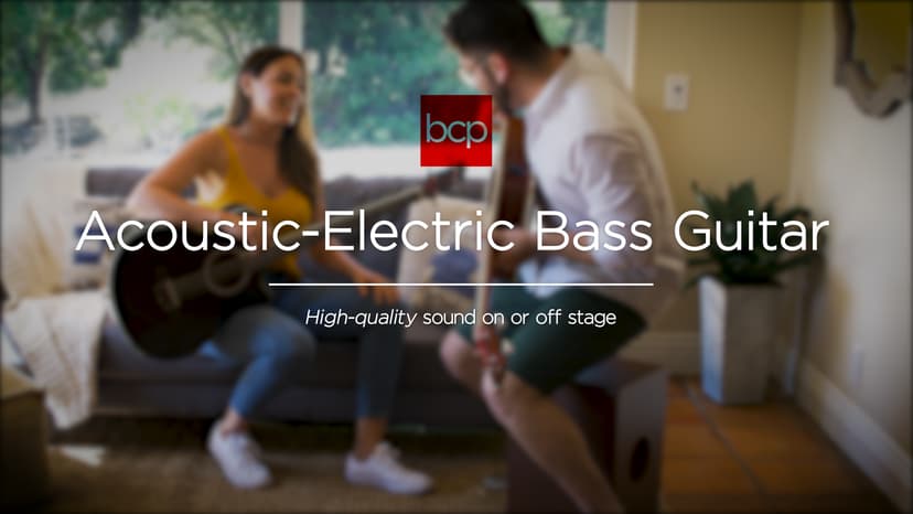 Best Choice Products Acoustic Electric Bass Guitar, Full Size 4 String, Fretted Bass Guitar w/Padded Gig Bag - Red