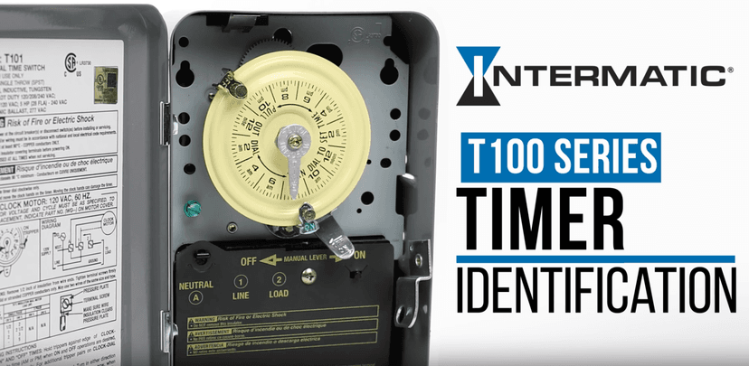 Intermatic T104 24-Hour Mechanical Timer Switch - 208–277 VAC, DPST, Indoor Metal Enclosure, Heavy-Duty, Manual Override, 40 Amp - Ideal for Lights, Pumps, Fans, and HVAC Systems