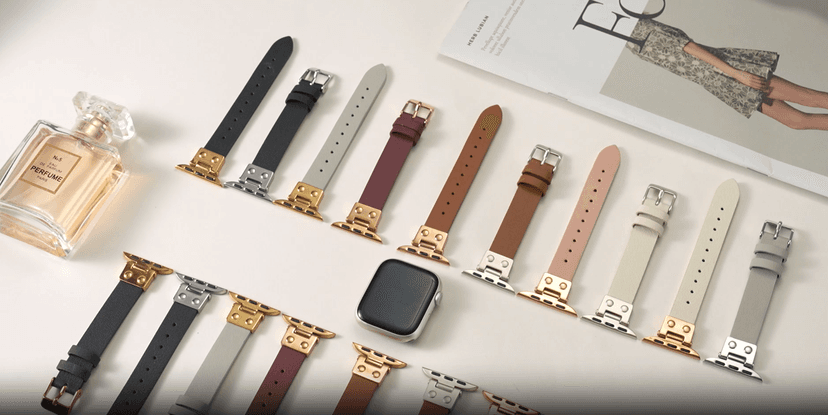 SNBLK Slim Leather Band Compatible with Apple Watch Bands for Women 40mm 41mm 42mm 44mm 46mm 49mm 38mm 45mm, Dressy Top Grain Genuine Leather Strap for iWatch SE Series 11/10/9/8/7/6/5/4/3/2/1 Ultra