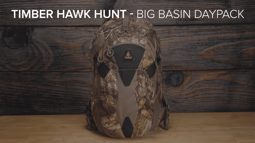 Timber Hawk Big Basin Camouflage Hunting Day Pack Backpack with Quiet Cloth Technology (Realtree Edge Camo)