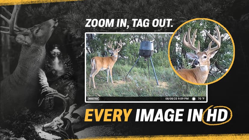 Moultrie Edge Solar Cellular Trail Camera - Integrated Solar Panel with Battery - 40MP - 1080p Video - Night Vision - Multi-Carrier LTE Auto-Connect - Built-in Memory - 0.4s Trigger Speed