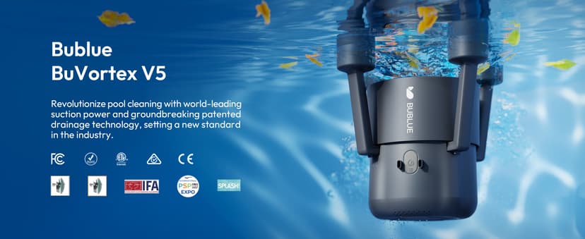 (2026 Upgrade) BUBLUE F10 Pool Surface Skimmer Robot,Robotic Pool Skimmer with App Control,Powerful Suction,5L Filter,Dual Cleaning Modes, AI Navigation,Ideal for In-Ground & Above-Ground Pools,White