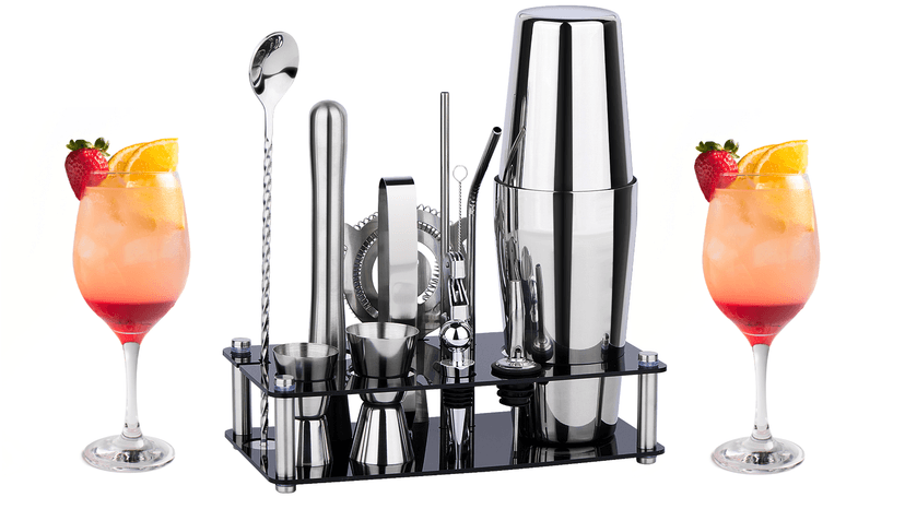 Bar Sets All Practical Bars Accessories, 18/8 Stainless Steel, for Drink Mixing, Bar, Home, Lounge & Party, Gift, Silver Wukuna Cocktail Shaker Bartender Kit, 15 Pcs Bar Tool with Acrylic Stand B0CH9K479X