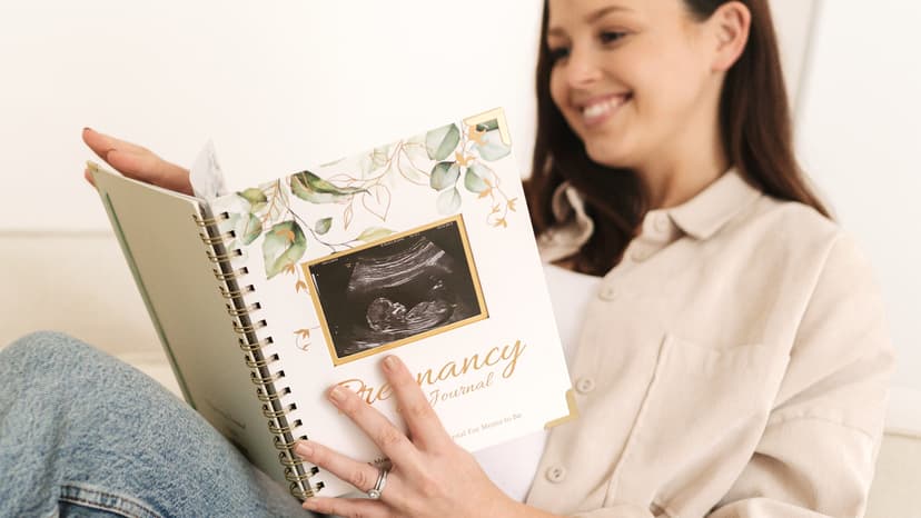 Pregnancy Journal for First Time Moms Gifts - 90 Pages Hardcover Pregnancy Memory Book, Beautiful & Cute Baby Book Keepsake, Ultrasound Baby Scrapbook, Mom To Be Gift (Alpine)
