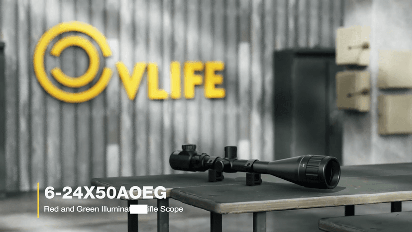 CVLIFE Rifle Scope 6-24x50 AO Red and Green Illuminated Long Range Scope for Hunting with Scope Rings