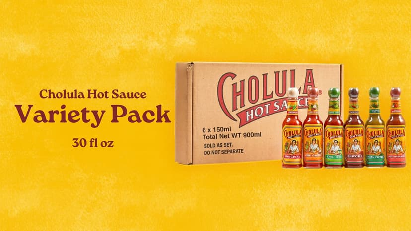 Cholula Hot Sauce Variety Pack, Product of Mexico, Gift Set Includes Six 5 Fl Oz Signature Cholula Hot Sauces for Eggs, Pizza, Mexican Dishes, and More, 30 fl oz B07FTTWDJS