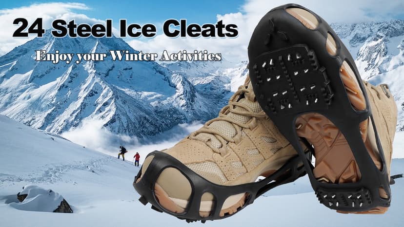Shaddock Fishing Ice Snow Traction Cleats Crampons Anti-Slip Snow Shoes Cleats Walking on Snow Ice Winter Walking Boots Cleats for Men Women