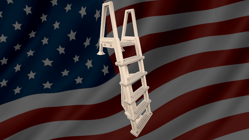 Confer Plastics 6000X Heavy Duty Above Ground in-Pool Swimming Ladder for Decks Adjustable from 42IN to 56IN HIGH