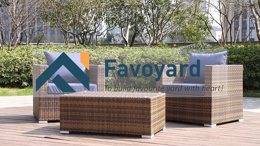 Favoyard Outdoor Seat Cushion Set 24 x 24 Inch Waterproof & Fade Resistant Patio Furniture Cushions with Removable Cover Deep Seat & Back Cushion with Tie Straps for Chair Sofa Couch