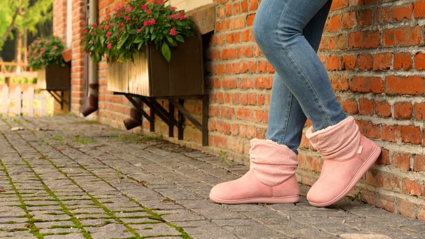 LongBay Women's Warm Chenille Knit Bootie Slippers Memory Foam Comfy Suede Fluffy Faux Fur Boots House Shoes