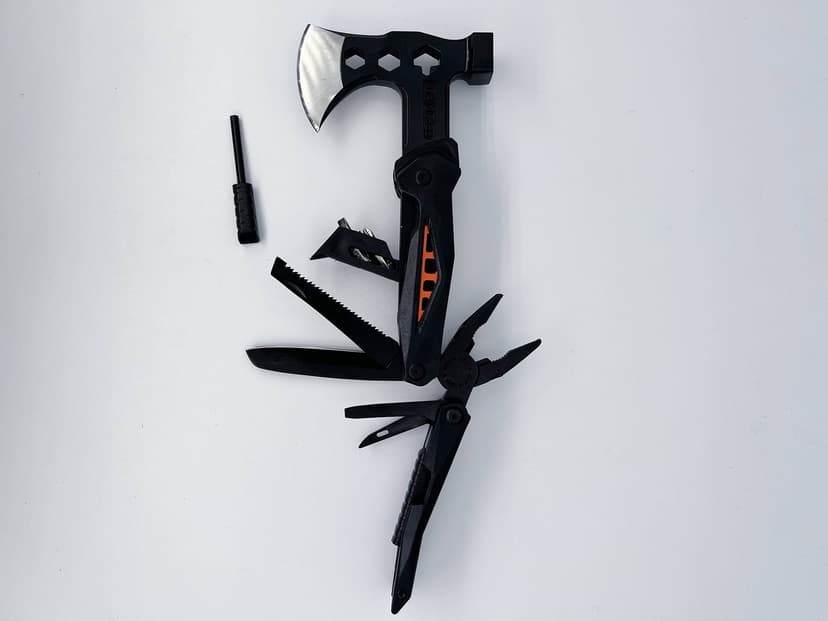 18-in-1 Multitool Hatchet Camping Axe with Hammer & Knife with Protective Sheath, Survival Gear for Men Dad, Emergency Car Tool & Hiking Accessories, Cool Gadgets for Outdoor Hiking Emergency