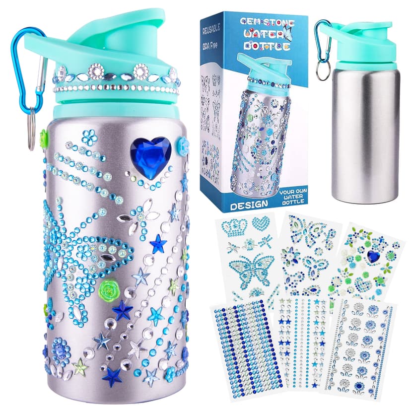 Gifts for Girls, Decorate Create Your Own Water Bottle Kits for Girls, Fun DIY Arts and Crafts Kits Supplies Toys for Kids Ages 4-6-8-10-12, Birthday Gifts Ideas for Girls Back to School Christmas
