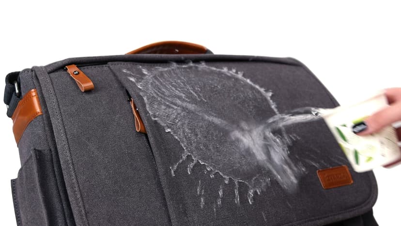 ESTARER Men Messenger Bag 17-17.3 Inch Laptop Bag Water-resistant Canvas Computer Shoulder Bag Briefcase for Work College Travel, Grey