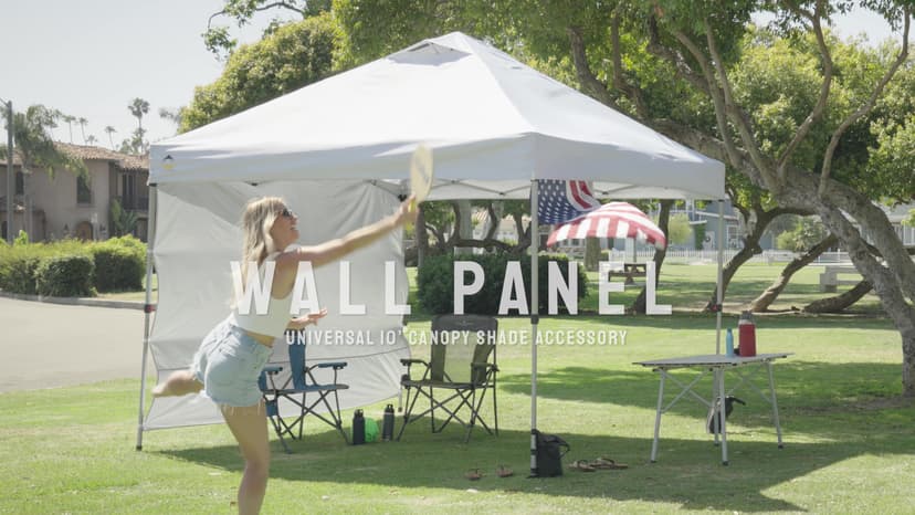 CROWN SHADES 10x10 Pop Up Canopy with 1 Side Wall - Beach Tent with One Push Setup - Outdoor Sun Shade for Events, Parties, Camping - Gazebo with STO-N-Go Cover Bag (Black)