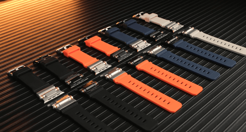 FOAMUNOC Rugged Band Compatible with Apple Watch Ultra 3/2/1 Band 49mm/46mm/45mm/44mm/42mm, Metal Connector with Silicone Strap for iWatch Ultra Series 11/10/9/8/7/6/SE3/SE2/SE/5/4/3/2/1, Black/Black