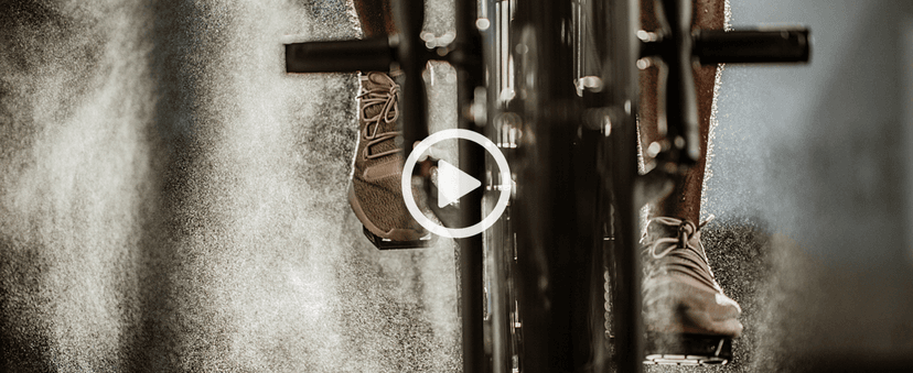 pooboo Exercise Bike, Stationary Bike for Home Gym, Air Resistance Bluetooth Fan Bike w/Dual Acction Handlebars & Dual-Layer Transmission System, Upright AirBike Indoor Cycling Bike for Cardio Workout