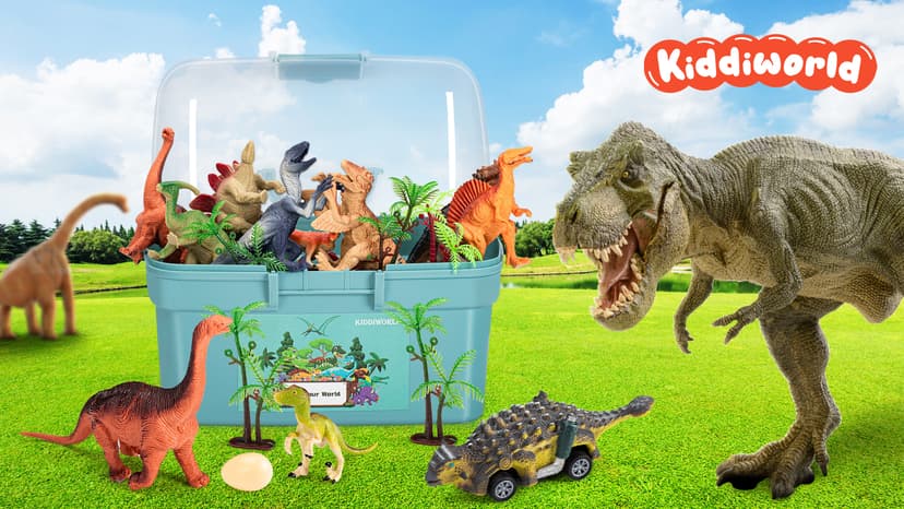 Kiddiworld Dinosaur Toys for 3 4 5 Year Old Boys Gifts, Dinosaurs Toys for Kids 3-5-7, Dino Figures Activity Play Mat Christmas Birthday Gifts for Girls Toddler Toy Age 2-4