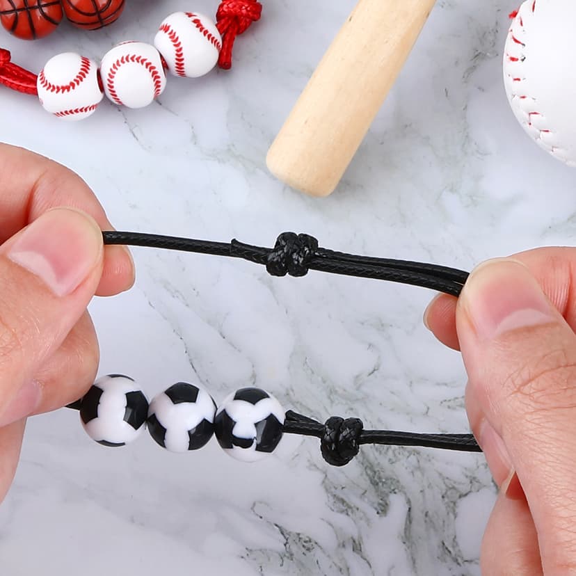 20 Pcs Sports Party Favors Charm Bracelets,Soccer Basketball Football Baseball Volleyball Bead Ball Bracelets Adjustable Inspirational Wristbands Sport Theme Birthday Party Favor Gifts for Teen Adults