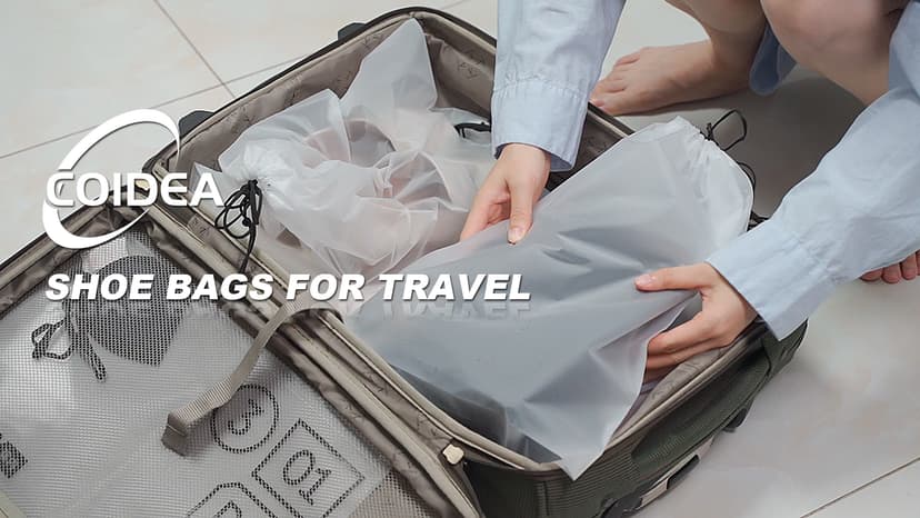 15.7" x 11.8" Waterproof Dustproof Portable Travel Shoe Storage Bag for Men and Women Clear Shoe Bags for Travel 5 PCS, Drawstring Travel Shoe Bags for Packing B0C6X2VP9R