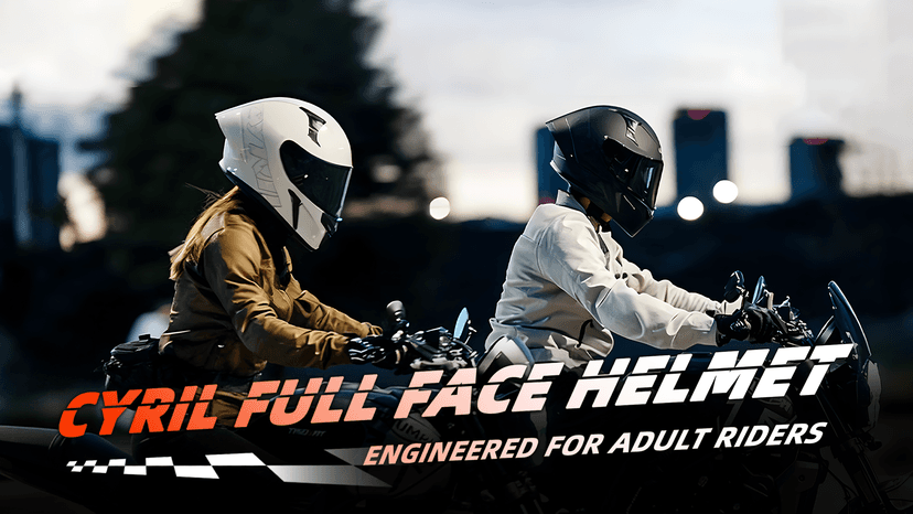 CYRIL Full Face Motorcycle Helmet DOT Approved for Adults Men Women, Motorbike Street Bike Racing Helmet with Tinted & Extra Clear Tool-Free Swappable Visors, Includes Storage Bag