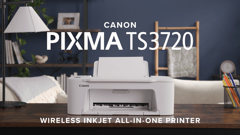 Canon PIXMA TS3720 Wireless All-in-One Printer for Basic Home Printing, White