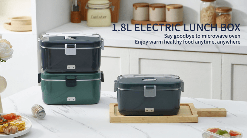 100W Fast Heating, Portable Food Heater for Car, Truck, Office, Work, Travel, Construction Site, Gifts, 12/24V/110-230V DUPASU Electric Lunch Box Food Warmer, 1.8L Heated Lunch Box for Adults B0DXYYP427