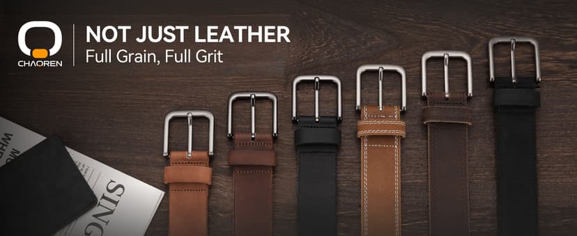 CHAOREN Mens Belts Leather - 35mm Genuine Leather Belt for Jeans - Men Gift for Casual Dress