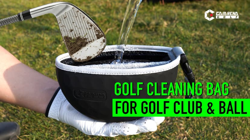 GAIARENA Golf Cleaning Bag Pouch Golf Ball Washer Club Cleaner with Scrub and Wipe Cloth Gifts Ideas for Golfers On-Course Golf Accessories B0GCX81D1Y