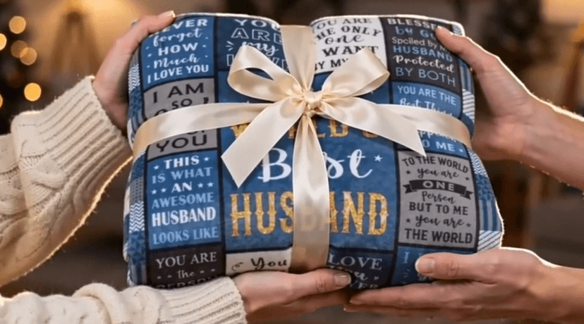 Gifts for Husband, Husband Birthday Gifts from Wife Blanket 60"x50", Cool Anniversary Wedding Gifts B0DJ7222F1