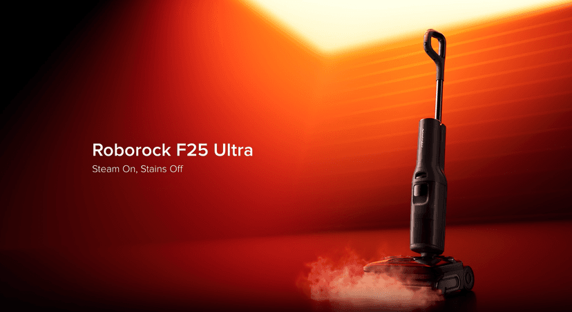 roborock F25 Ultra Steam Wet Dry Vacuum Cleaner, 356°F Steam Mop & 187°F Hot Water Cordless Vacuum Mop All in One, Floor Washer with Blue Light, 194°F Self-Cleaning, 180° Lay-Flat, AI Assitant Wheels