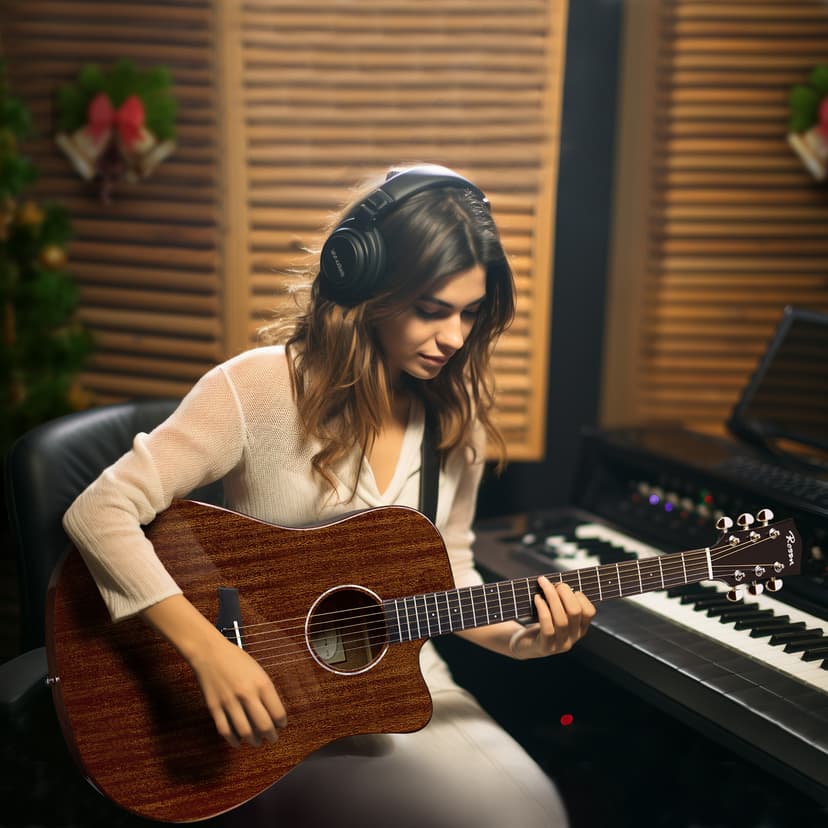 Rosen G31 Dreadnought Acoustic Guitar Soild Mahogany Top 41 Inch Guitarra Full Size Cutaway with Gloss Finish Bundle Starter Kit with Gig Bag, Strings, Strap, and Picks