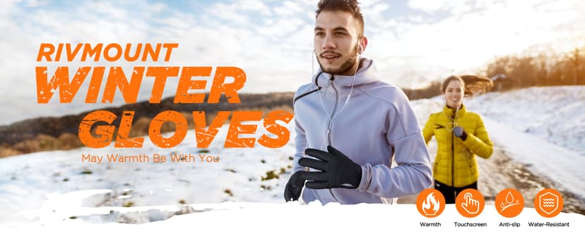 rivmount Winter Waterproof Ski Snow Warm Gloves for Women Men, Windproof Cold Weather Thermal with Touchscreen Fingers, for Running Driving Cycling Hiking Biking Outdoor Sports Daily Work