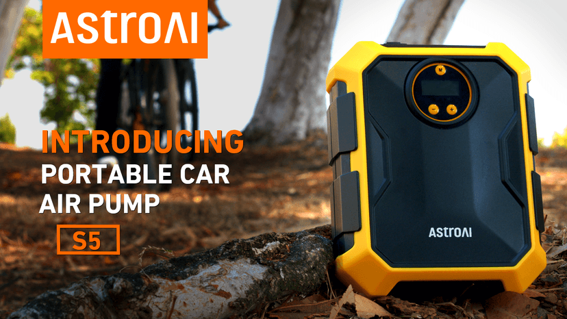 9.8Ft Cord Digital Gauge Auto ShutOff LED Light Fast Inflation Air Pump for Car Tires Bike Ball Motorcycle Inflatables Yellow AstroAI Tire Inflator Portable Air Compressor 12V DC Integrated Storage B097B6X669