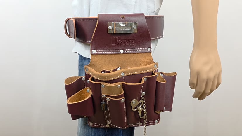TRUTUCH Grain Leather Electrician Tool Pouch | Carpenter Tool Pouch | Electrician Pouch | Electric Tool Bag | Electrician Bag | Leather Tool Belt