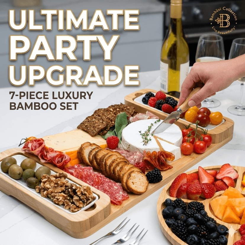 Meat Cheese Platter, Movie Nights, Family Gatherings, BBQ Picnic Essentials, Dinner Party Hosting Appetizer, Wine Nights Charcuterie Boards Set, Bamboo Cheese Tray with Serving Accessories B0CJH76S39