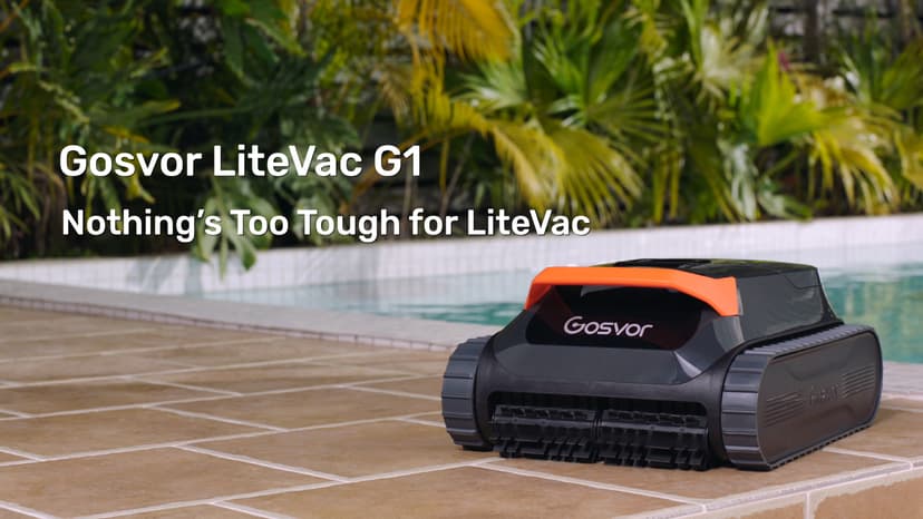 Gosvor LiteVac G1 Pool Vacuum, Wall & Waterline Cleaning, Double Filtration, 150-Min Battery Life for Smart Mode, 200-Min Battery Life for ECO Mode, Smart Navigation, with APP, Orange