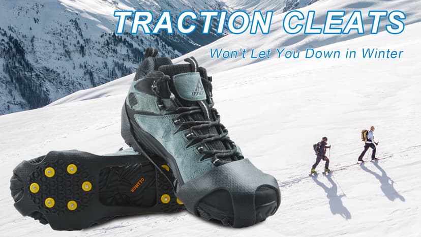 AGOOL Ice Cleats Snow Traction Cleats Crampons for Shoe and Boots Non-Slip Overshoe for Walking on Snow and Ice Rubber Walking Cleats Anti Slip Crampons