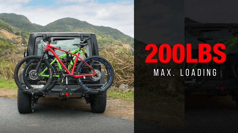 Young Bike Rack Hitch for Car - 200LB 2-Bike Rack Hitch Mount Platform Style Hitch Bike Rack，Smart Tilting & Easy Fold for Car SUV with 2 Inch Receiver，Bike Carrier Fits Up to 5-inch Fat Tire