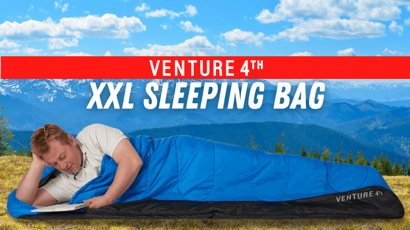 VENTURE 4TH Backpacking Sleeping Bag – XXL, Double and Single Sizes - Lightweight Warm & Cold Weather Sleeping Bags for Adults, Kids & Couples – Ideal for Hiking, Camping & Outdoor Adventures