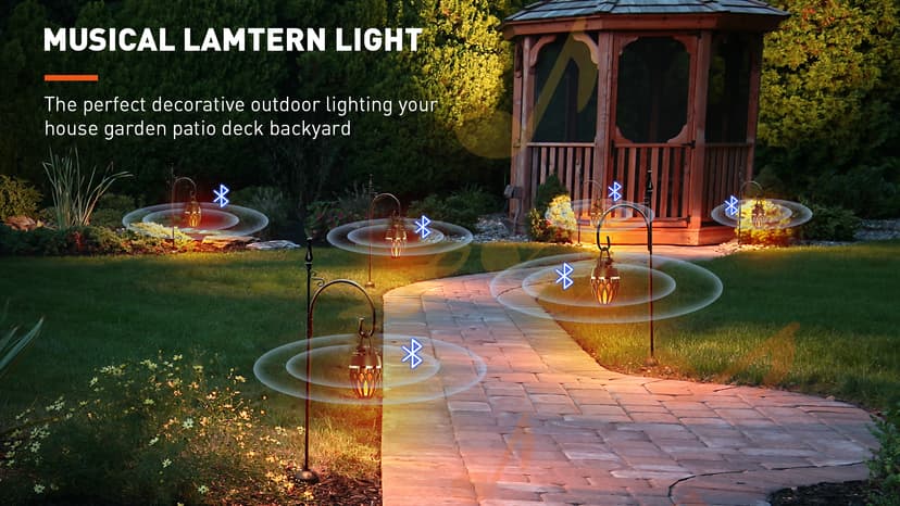 BT 5.0, Wireless Torch Lantern Atmosphere Decor for Patio Yard Pool Party Camp, Housewarming Gifts for Men/Women 2 Pack Outdoor Bluetooth Speakers with Flame Flickers Light IPX5 Waterproof B0B2W2FKLC