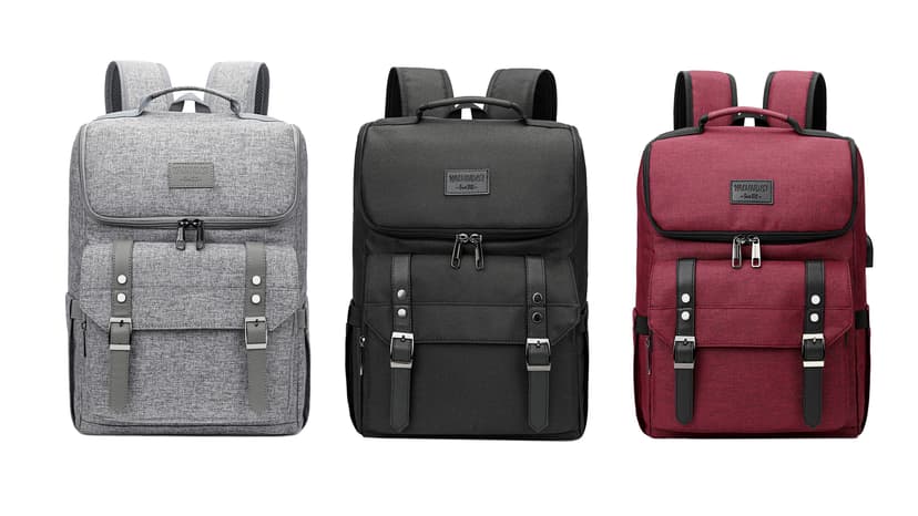 YALUNDISI Vintage Backpack Travel Laptop Backpack with usb Charging Port for Women & Men College Backpack Fits 15.6 Inch Laptop Black