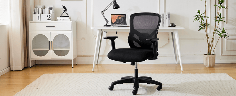 YFO Big and Tall Office Chair 500LBS - Computer Desk Chair with Adjustable Lumbar Support, Heavy Duty Ergonomic Mesh with 360 Rotation 4D Arm and Extra Wide Comfty Seat, Quiet Wheels for Adults, Black
